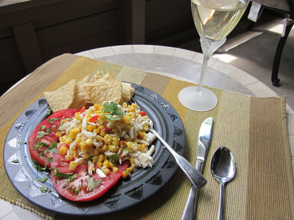 SUMMER = SALADS, Chilled Corn & Crab Salad