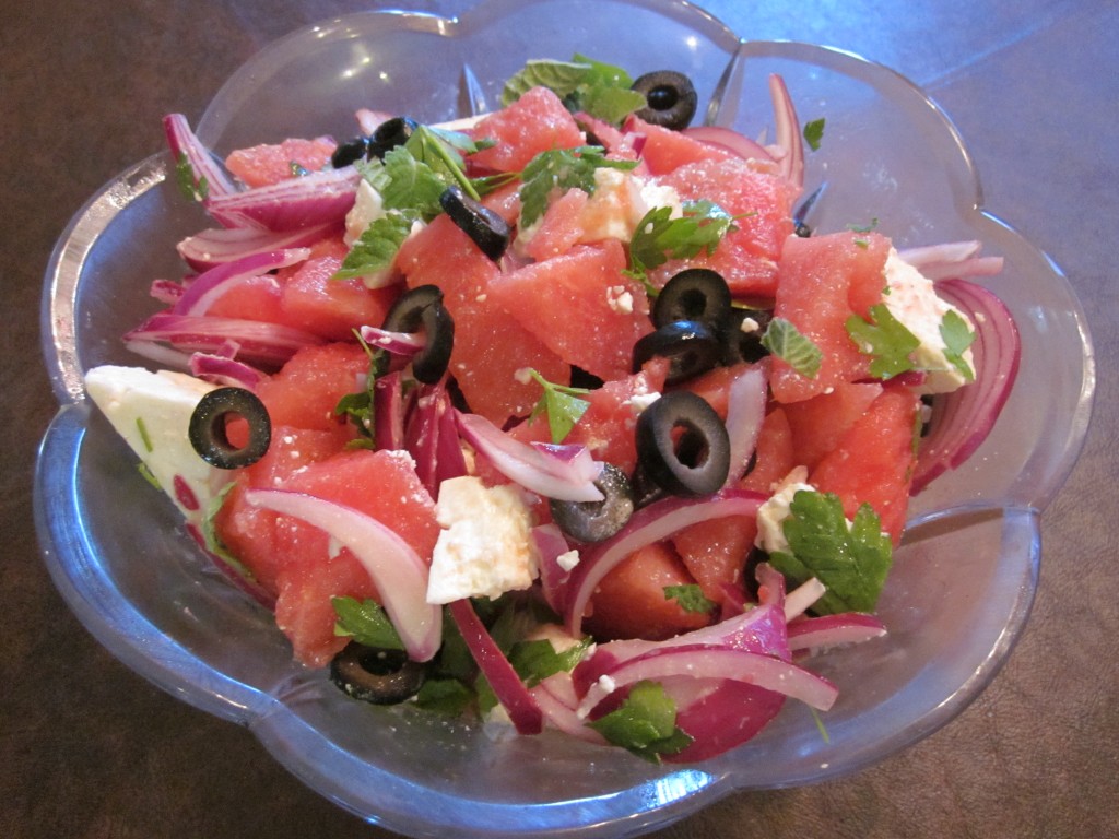 SUMMER = SALADS, Watermelon, Feta and Black Olive Salad