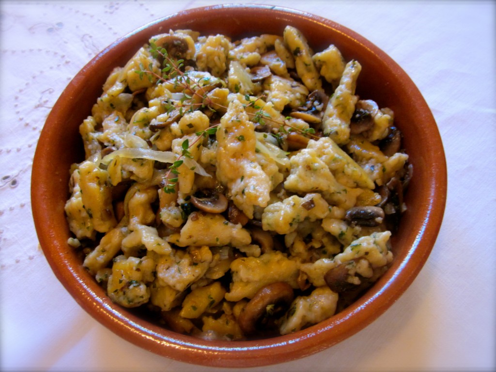 HERB-SPECKLED SPAETZLE,  MINUS ITS MAKER