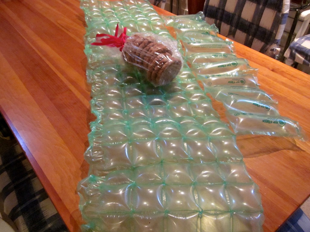 The cookies I received were packaged in 9 feet of bubble wrap. Trust me, this lady, who owns a bakery, knows how to send baked goods.  Thank you, Susan, bubblewrap for my upcoming move and your cookies arrived in perfect condition.