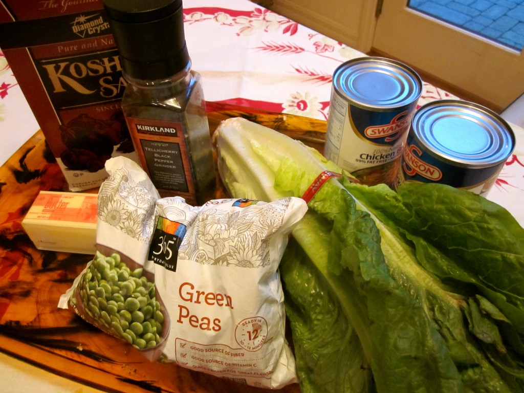 As you can tell from my Mise en Place, The ingredients for this simple soup are probably already in your pantry, refridgerator or freezer. 