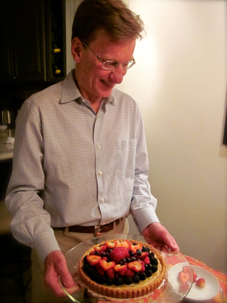 Fred finishes it off with more blueberries and seeks approval from the hecklers.