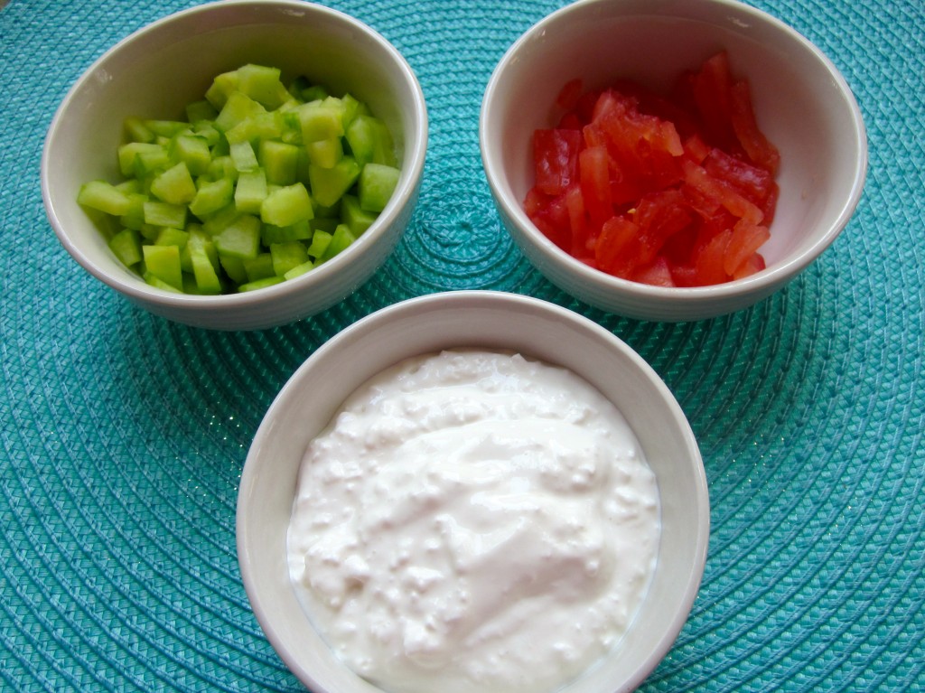 The ingredients are all prepped and waiting for a large slab of toasted country bread.