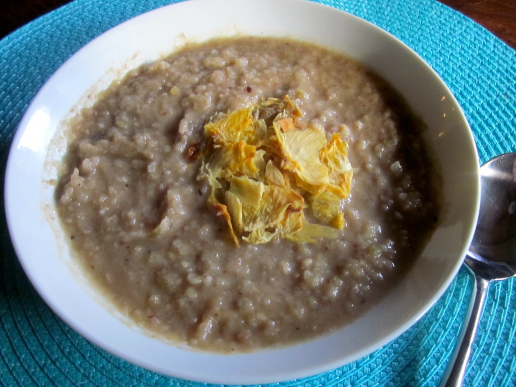 For a cold winter's day, I'm smitten with Chestnut-Pear Soup.