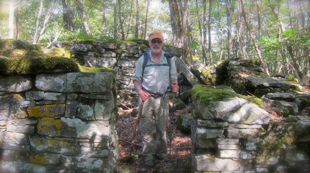 Bernie, standing in a German Bunker on Riva Ridge