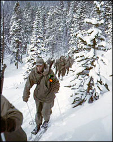 Soldiers training in the Rockies
