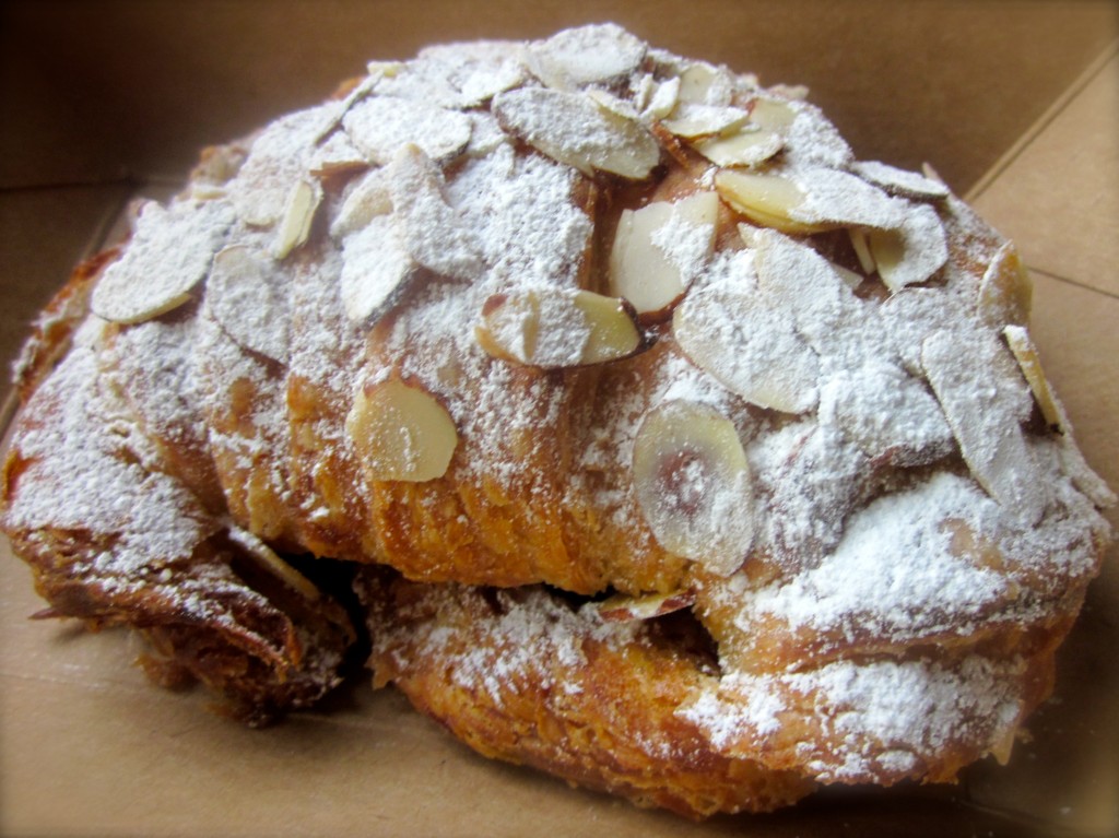 Pour moi. An almond croissant. And, yes, I hung out at Hoppe's, chatted with Sarah and ate the whole thing.