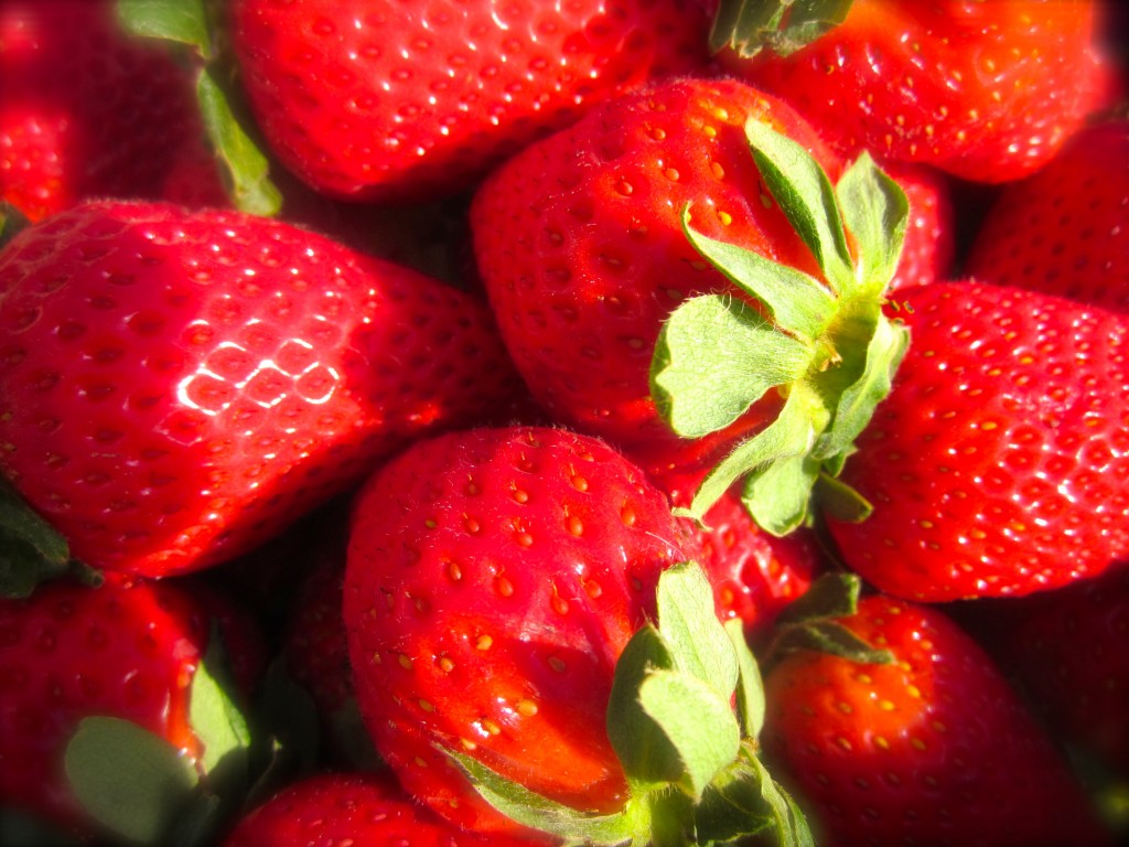 These gorgeous strawberries are finally showing up at our local farmers markets.