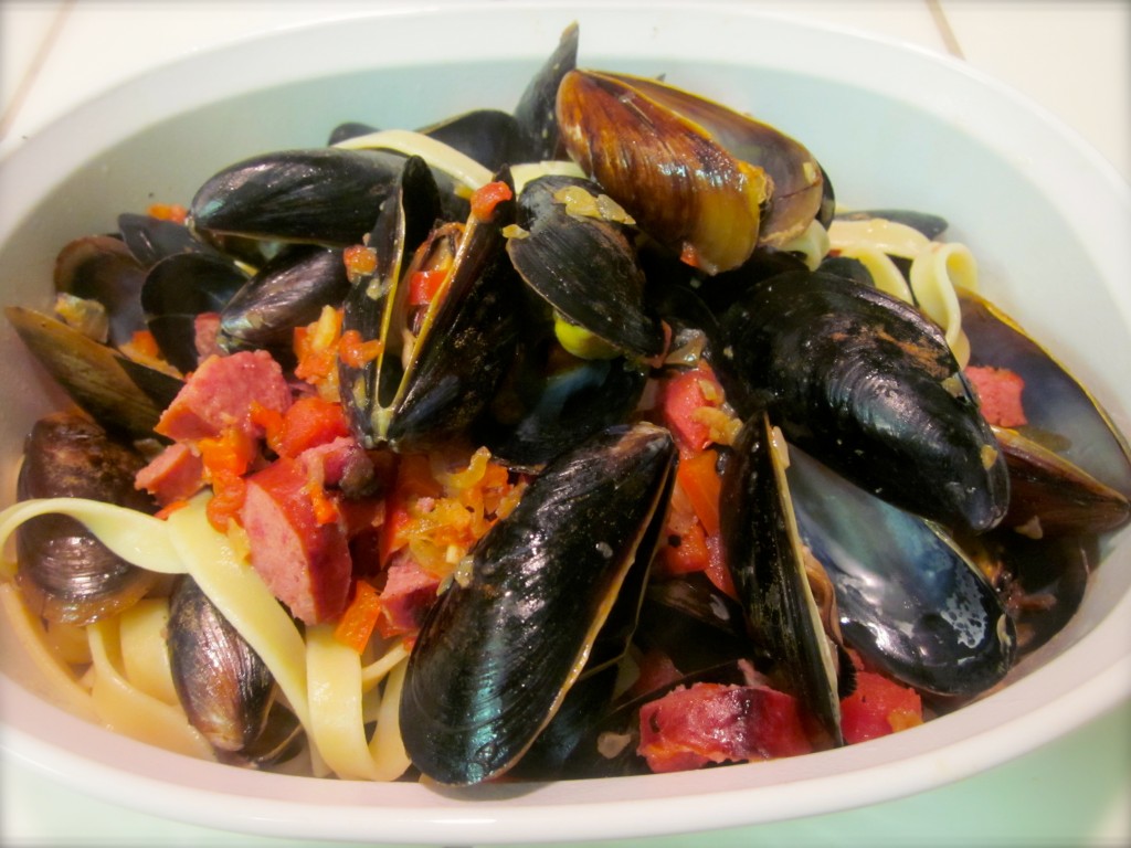 Mussels and Chorizo with Pasta is a delicious and filling main course for any festive celebration.