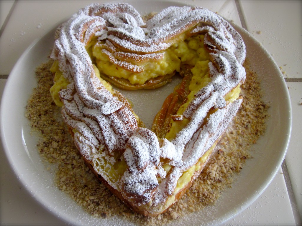 Paris-Brest, a delicate pastry dessert that was a splashy finish to my Chinese New Year celebratory dinner.