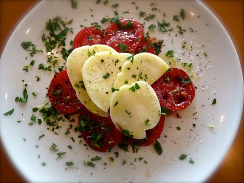 My Caprese Salad, with fresh ingredients from the Cambria farmers market