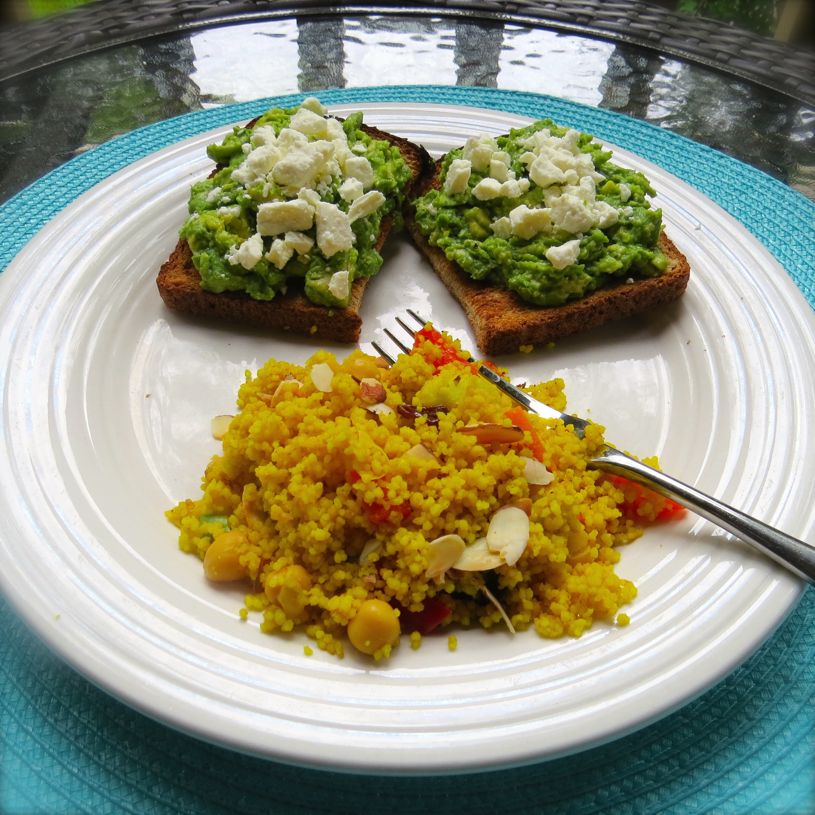 Quite a lunch - Couscous Salad and Stuff-on-Toast
