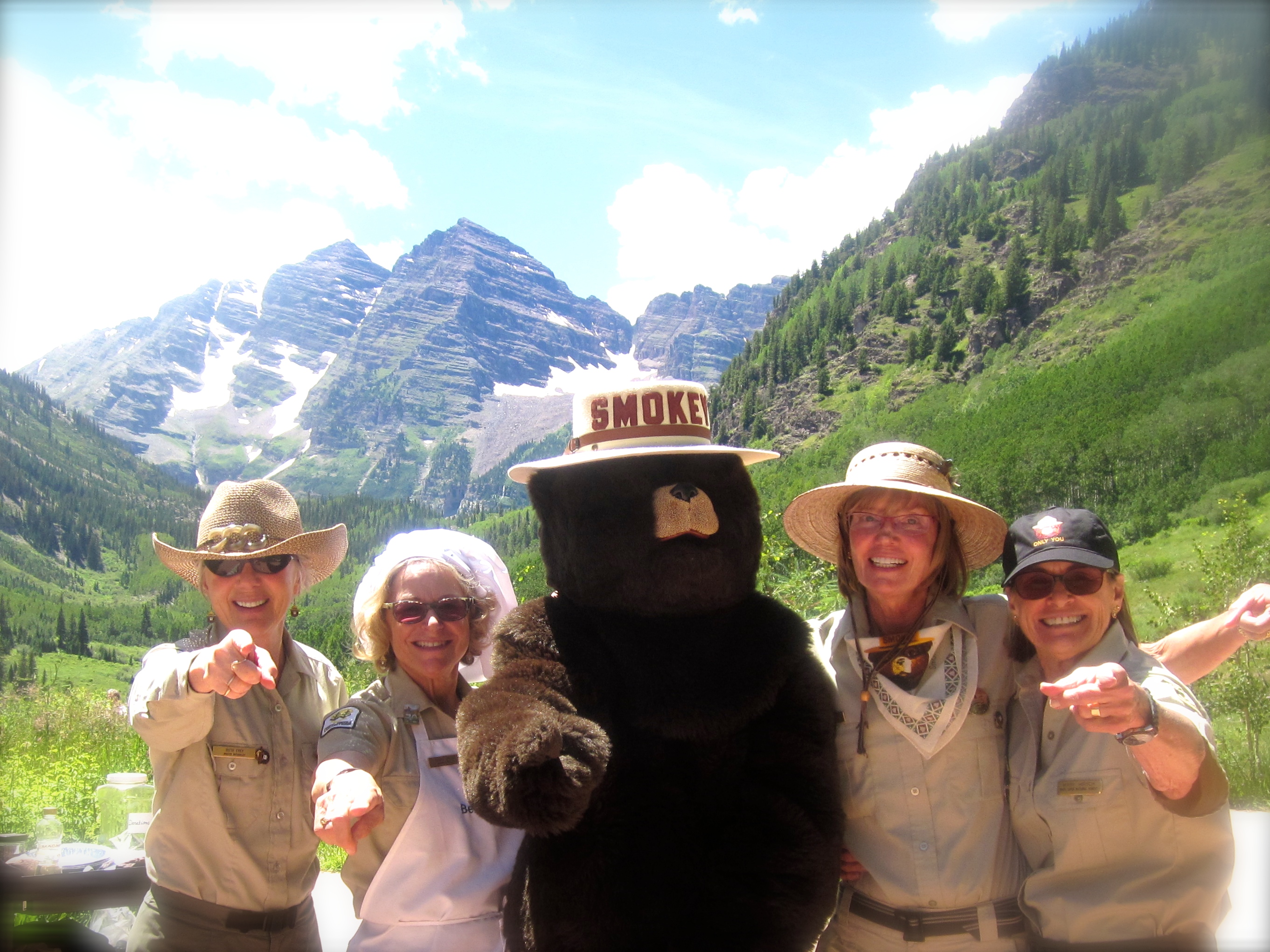 Celebrating  the 50th Anniversary of the Wilderness Act with the magnificent Maroon Bells as a background.