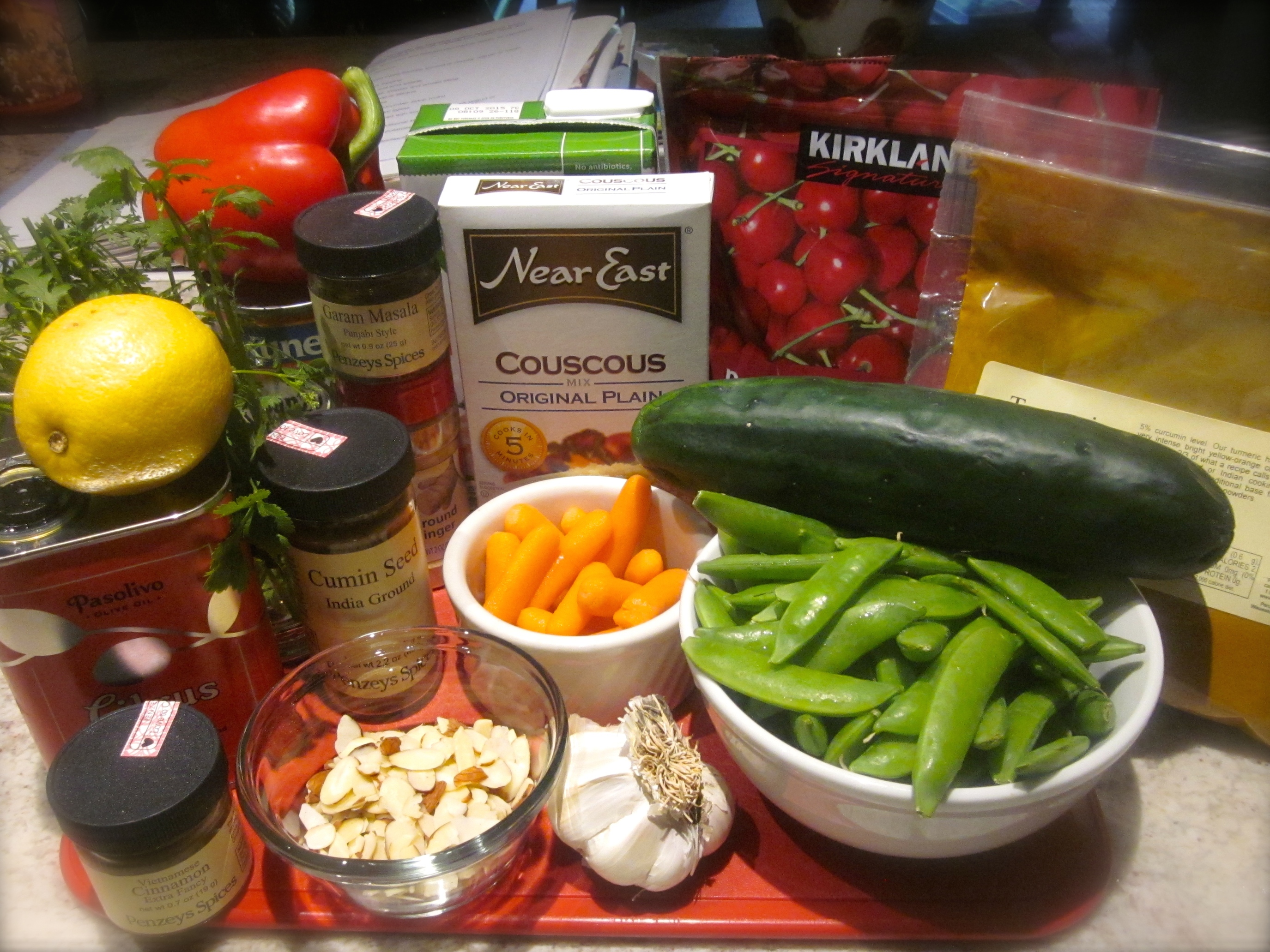 Mise en Place, the ingredients needed for the salad