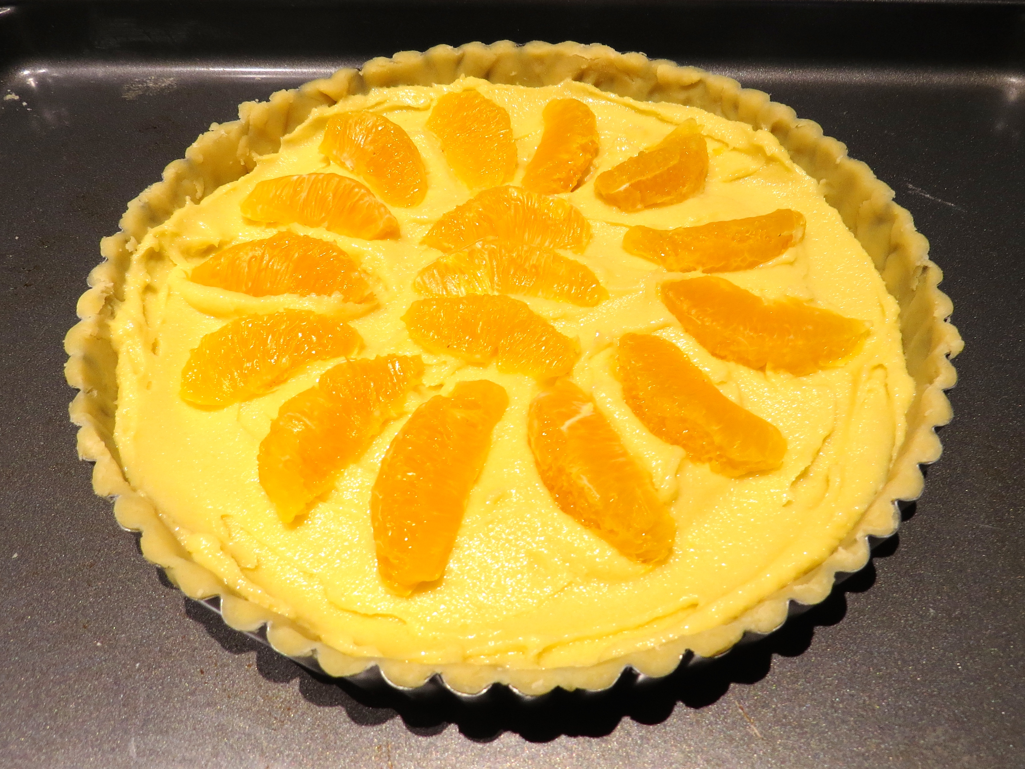 The Orange-Almond Cream Tart, ready for the oven..