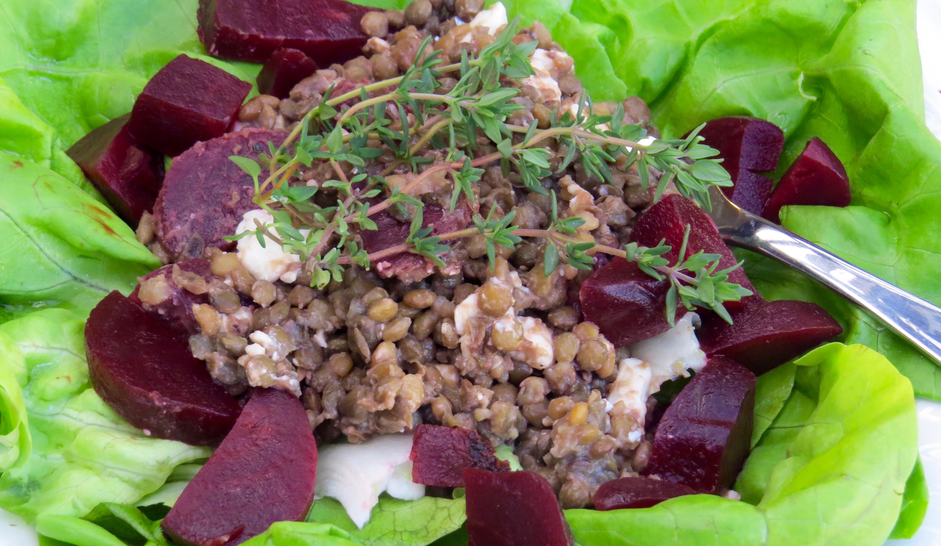 Lentils with Beets and Feta from River Cottage VEG