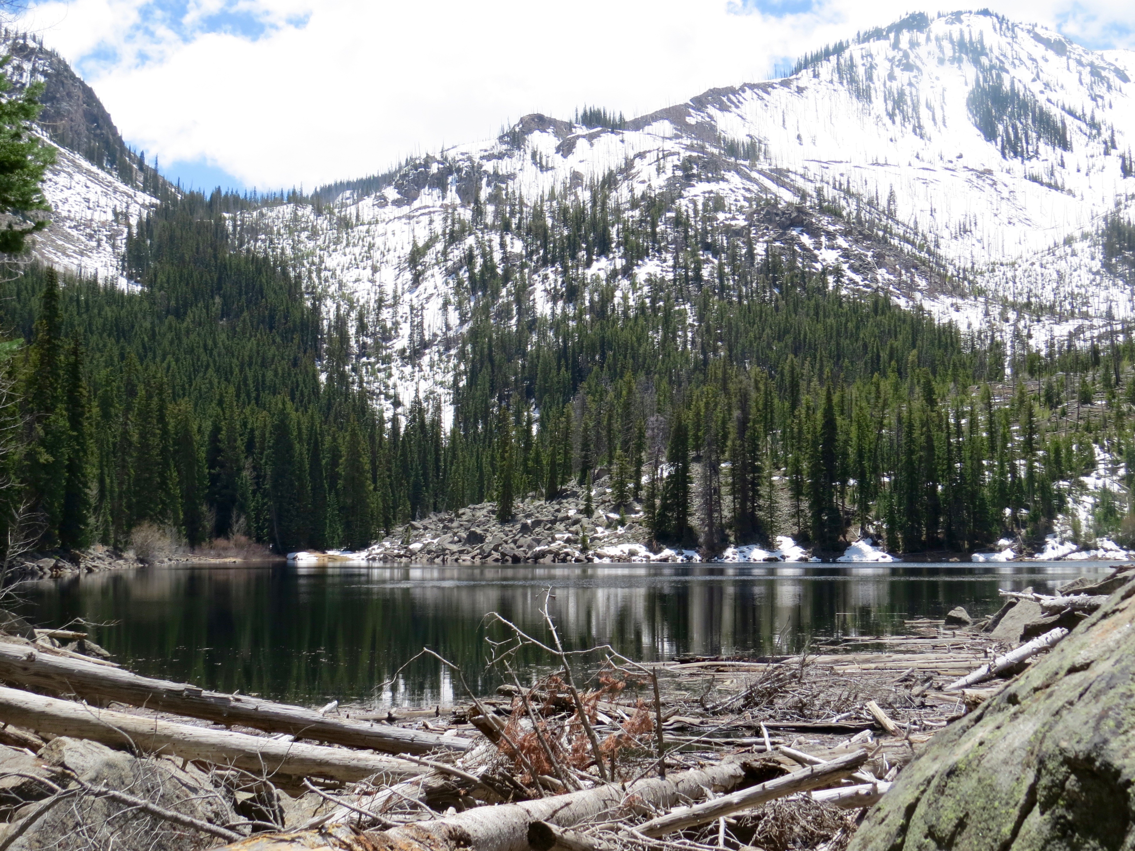 I EXPERIENCED MY OWN MEMORABLE ADVENTURE THIS WEEK ON MY FIRST VOLUNTEER USFS RANGER DUTY.  I HIKED THROUGH SNOW AND FALLEN TREES BUT FINALLY REACHED BEAUTIFUL WELLER LAKE.  